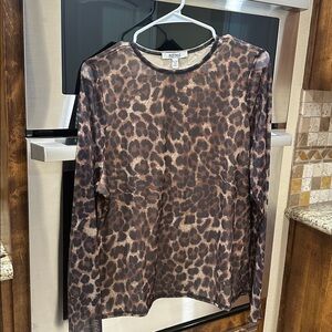 Women's Leopard Print Long Sleeve Top